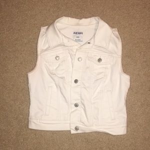 White denim vest